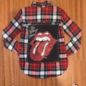 ROLLING STONES upcycled flannel